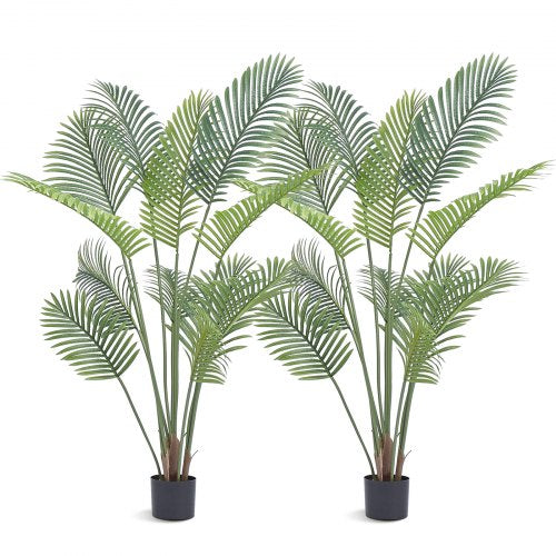 VEVOR Artificial Palm Tree, 1.5m Tall Faux Plant, Secure PE Material & Anti-Tip Tilt Protection Low-Maintenance Plant, Lifelike Green Fake Tree for Ho