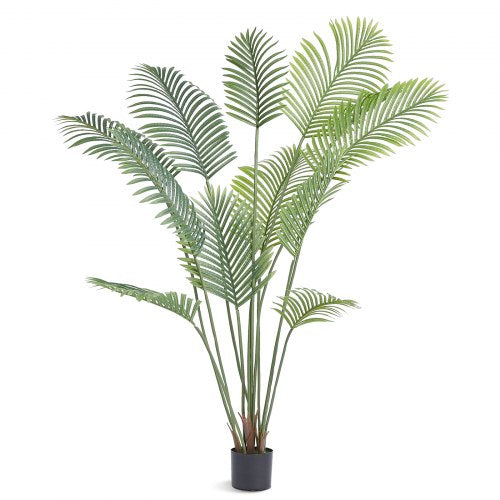 VEVOR Artificial Palm Tree, 6 FT Tall Faux Plant, Secure PE Material & Anti-Tip Tilt Protection Low-Maintenance Plant, Lifelike Green Fake Tree for Ho