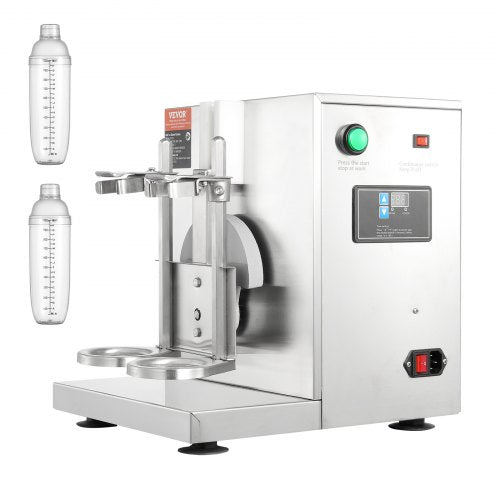 VEVOR Milkshake Maker Machine, 120W Commercial Milk Tea Shaker Machine, Double Head Milk Shake Mixer Machine, 0-180s Adjustable Milkshake Blender, wit