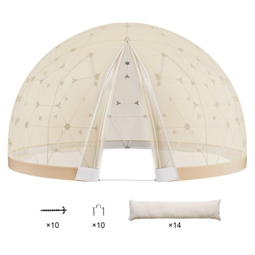 VEVOR 365.8 cm Dome Bubble Tent Double Cover w- Transparent Window for Camping Party