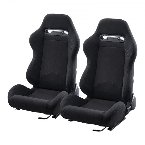 VEVOR Racing Seat, 2 Set, Adjustable Racing Cockpit with Wide Angle Reclining & High-Resilience Foam, Comfortable Racing Chair with Polyester Fabric &