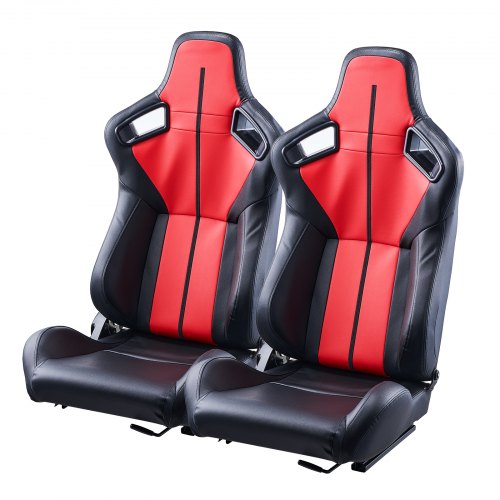 VEVOR Racing Seat, 2 Set, Adjustable Racing Cockpit with Wide Angle Reclining & High-Resilience Foam, Comfortable Racing Chair with Soft PVC Leather &