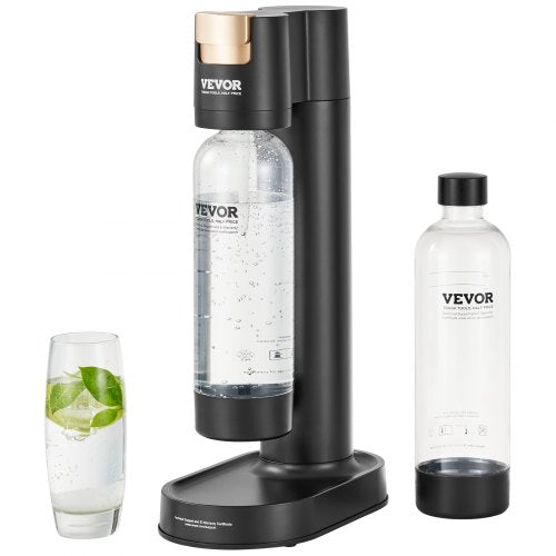 VEVOR Sparkling Water Maker, Soda Maker Machine for Home Carbonating, Seltzer Water Starter Kit with 2 BPA-free 1L PET Bottles, Compatible with Mainst