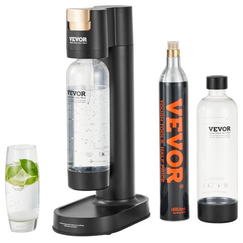 VEVOR Sparkling Water Maker, Soda Maker Machine for Home Carbonating, Seltzer Water Starter Kit with 2 BPA-free 1L PET Bottles, CO2 Cylinder, Compatib