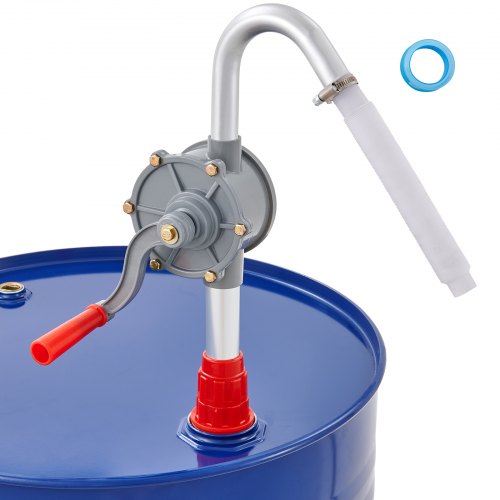 VEVOR Drum Pump, 6 GPM Flow, Rotary Barrel Pump Hand Crank, Fits 5 to 55 Gallon Drums with 3-Section Suction Tube Assembly and Hose, Designed to Trans