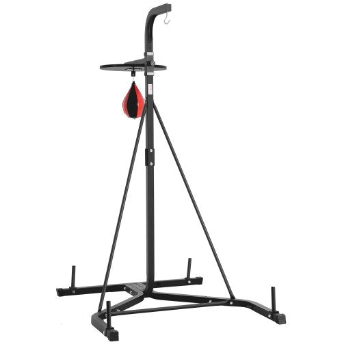 VEVOR 2 in 1 Punching Bag Stand, Steel Heavy Duty Workout Equipment, Adjustable Height Boxing Punching Bag and Speed Bag Stand, Freestanding Sandbag R