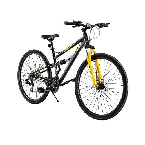 VEVOR Mountain Bike, 29 inch MTB Bicycle with Full Dual Suspension, 24 Speeds Twist Shifting, Comfort Saddle, Dual Disc Brakes, Aluminum Alloy Frame,