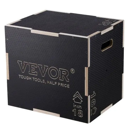 VEVOR 3 in 1 Plyometric Jump Box, 20/18/16 Inch Wooden Plyo Box, Platform & Jumping Agility Box, Anti-Slip Fitness Exercise Step Up Box for Home Gym T Matron Inn