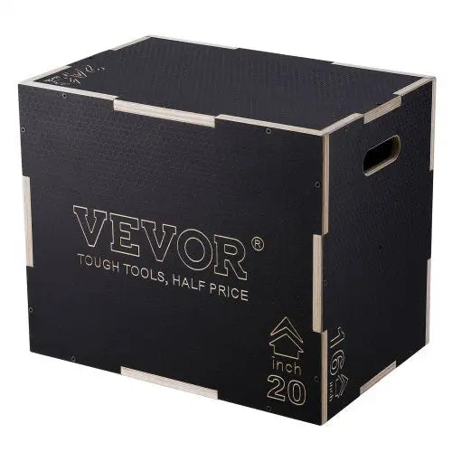 VEVOR 3 in 1 Plyometric Jump Box, 24/20/16 Inch Wooden Plyo Box, Platform & Jumping Agility Box, Anti-Slip Fitness Exercise Step Up Box for Home Gym T Matron Inn