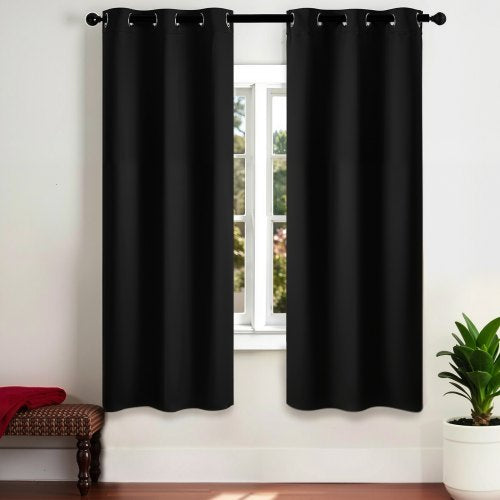 VEVOR Blackout Curtains, 63 Inch Length 2 Panels Set, 42 Inch Wide Each, Thermal Insulated Blackout Light Blocking Drapes, with Grommets, Polyester Cu