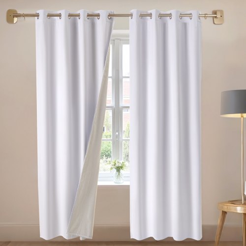 VEVOR Blackout Curtains, 84 Inch Length 2 Panels Set, 52 Inch Wide Each, Thermal Insulated 100% Blackout Light Blocking Drapes, 3-Layer, with Grommets
