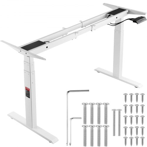 VEVOR Standing Desk Frame Dual Motor, Adjustable 26"-50.8" Height & 43.3"-70.1" Length Electric Stand Up Computer Desk Legs, Ergonomic DIY Workstation