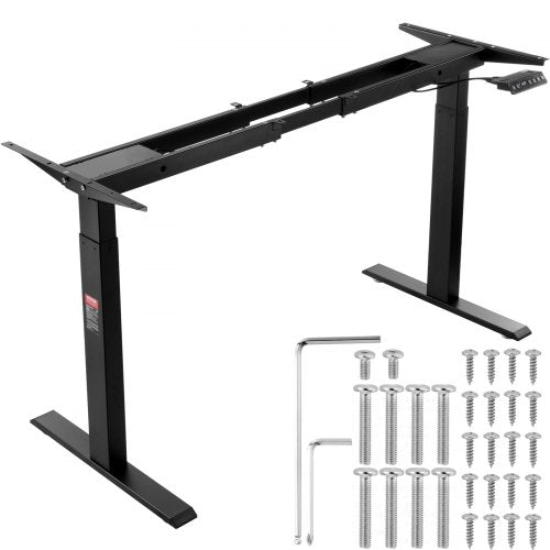 VEVOR Standing Desk Frame Dual Motor, Adjustable 27.6"-46.1" Height & 43.3"-70.1" Length Electric Stand Up Computer Desk Legs, Ergonomic DIY Workstati