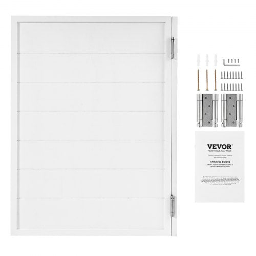 VEVOR Saloon Doors, 32"W x 42" H Single Swinging Cafe Interior Doors, Square Design Premium Pine Wood, with Hinges & Hardware Kit, Easy to Install, fo