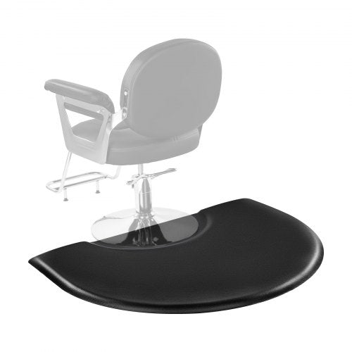VEVOR Salon Mat for Hair Stylist, 3 x 4 FT Semi-circle Salon Chair Mat, 1-inch Thickened Anti Fatigue Barber Shop Floor Mat with Round Cut Out, Easy-t