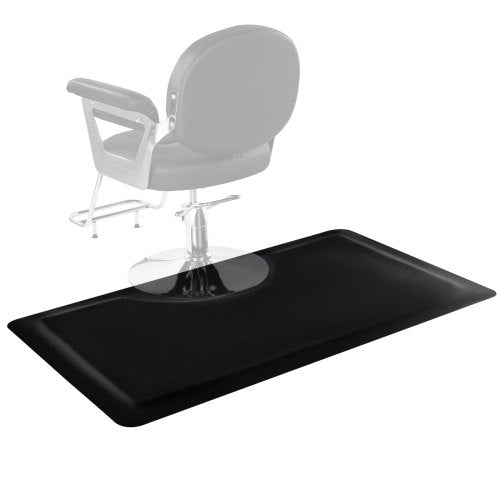 VEVOR Salon Mat for Hair Stylist, 3 x 5 FT Rectangle Salon Chair Mat Anti Fatigue, 1-2" Thickened PVC + NBR Barber Shop Floor Mat with Round Cut Out,