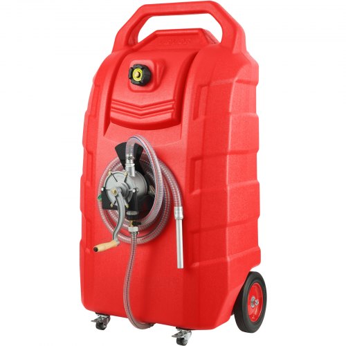 VEVOR Fuel Caddy, 32 Gallon, Portable Fuel Storage Tank On-Wheels, with Manual Transfer Pump, Gasoline Diesel Fuel Container for Cars, Lawn Mowers, AT