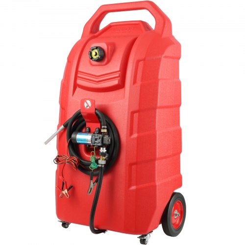 VEVOR Fuel Caddy, 32 Gallon, Portable Fuel Storage Tank On-Wheels, with 12V DC 140 W Transfer Pump (for Diesel Only), Diesel Fuel Container with 13 Ft