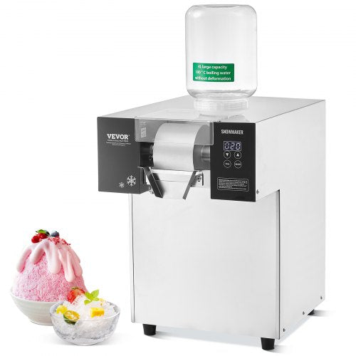 Commercial Snowflake Ice Machine 385LBS-24H Stainless Steel for Ice Cream