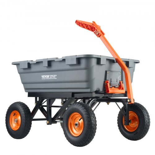 VEVOR Poly Garden Dump Cart Heavy-duty Yard Carts and Wagons 1500 lbs-680.4 kg 13"-33 cm Tires
