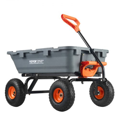 VEVOR Poly Garden Dump Cart Heavy-duty Yard Carts and Wagons 800 lbs-363.6 kg 10"-25.4 cm Tires