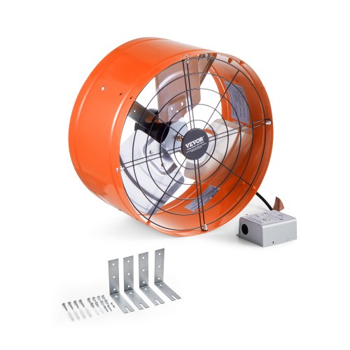 VEVOR Gable Mount Fan, 380 mm Attic Exhaust Fan with Adjustable Thermostat & Outer Mesh, 1650 CFM House Ventilator Cools Up to 2360 Sq.Ft, Quiet Venti