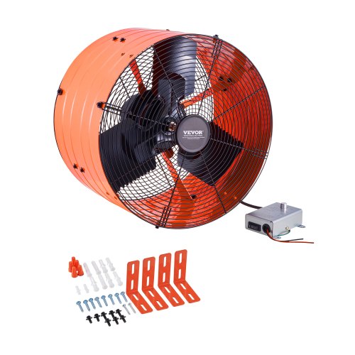 VEVOR Gable Mount Fan, 16 Inch Attic Exhaust Fan with Adjustable Thermostat & Outer Mesh, 2940 CFM House Ventilator Cools Up to 4200 Sq.Ft, Quiet Vent