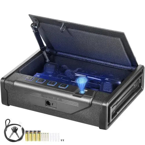 VEVOR Gun Safe for Pistols, Biometric Gun Safe with Three Quick Access Ways of Fingerprints, Passwords and Keys, Handgun Safe for 2 Pistols for Home,