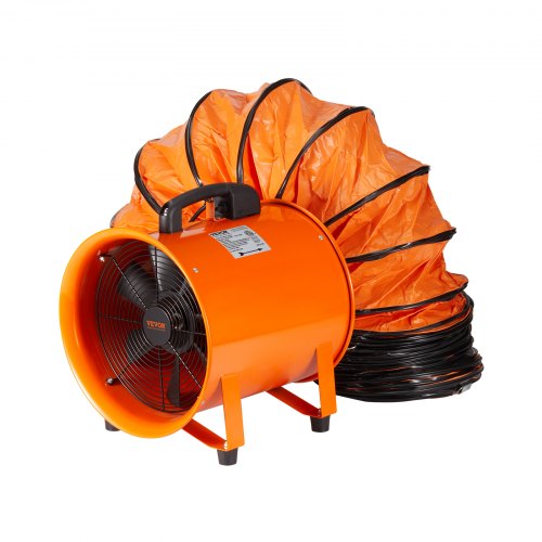 VEVOR Portable Ventilator, 12 inch Heavy Duty Cylinder Fan with 16.4ft Duct Hose, 560W Strong Shop Exhaust Blower 2894CFM, Industrial Utility Blower f