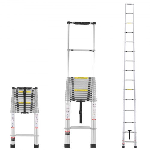 VEVOR Telescoping Ladder, 20.3FT Aluminum Lightweight Extension Ladder, Multi-button Retraction Collapsible Ladder, 419 LBS Capacity with Non-slip Fee