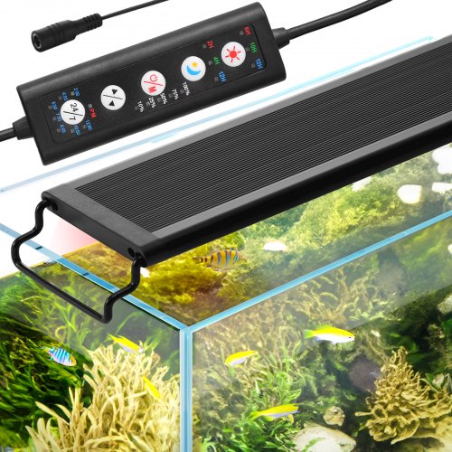 VEVOR Aquarium Light, 36W Full Spectrum Fish Tank Light with 24-7 Natural Mode, Adjustable Timer & 5-Level Brightness, with Aluminum Alloy Shell Exten