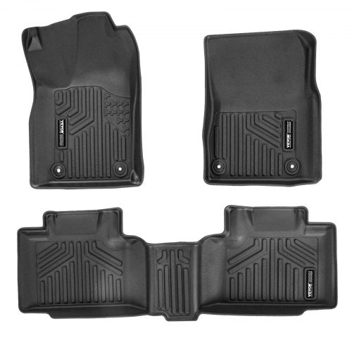 VEVOR Automotive Floor Mats, Fits for Dodge Durango - Jeep Grand Cherokee 2016-2024 - 2016-2021, 3 pcs Front and 2nd Row Liners, All Weather Custom Fi