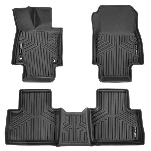 VEVOR Automotive Floor Mats, Fits for Toyota RAV4 (Not for Hybrid or Prime) 2019-2024, 3 pcs Front and 2nd Row Liners, All Weather Custom Fit TPE Vehi