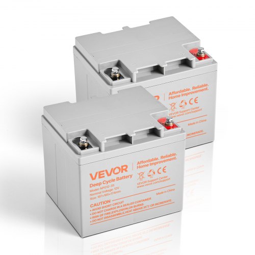 VEVOR 2 Pack 12V 35Ah Deep Cycle Battery, Sealed AGM Technology, Rechargeable Lead Acid AGM Battery, Backup Replacement for Scooters, Mobility Wheelch