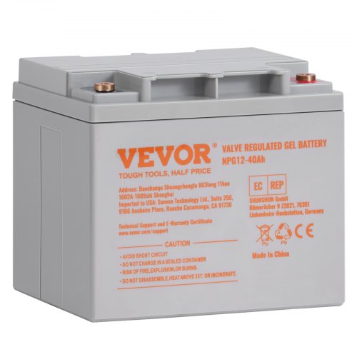 VEVOR Deep Cycle Battery, 12V 40AH, AGM Marine Rechargeable Battery, High Self-Discharge Rate 400A Discharge Current for Mobility Scooters Electric Wh