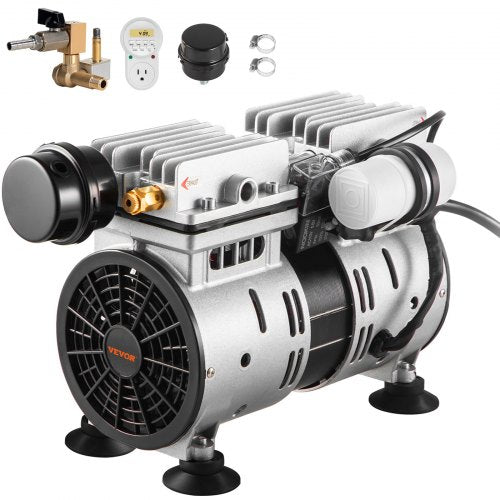 VEVOR Pond Aerator, 550W Power, 5.2CFM for Up to 3 Acre 50' Lake, Pond Aeration Kit Includes 3-4 HP Compressor & Timer & Valves, Air Compressor for De