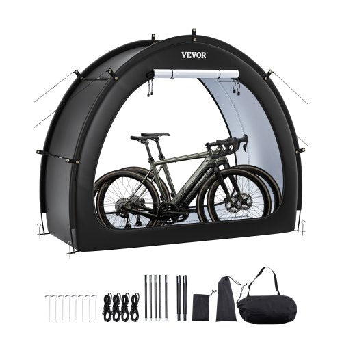 VEVOR Bike Storage Tent, 1 to 2 Bikes, Outdoor Spacious Bike Storage Tent with Ventilated Window, Waterproof Fan-Shaped Bike Tent with High Strength F