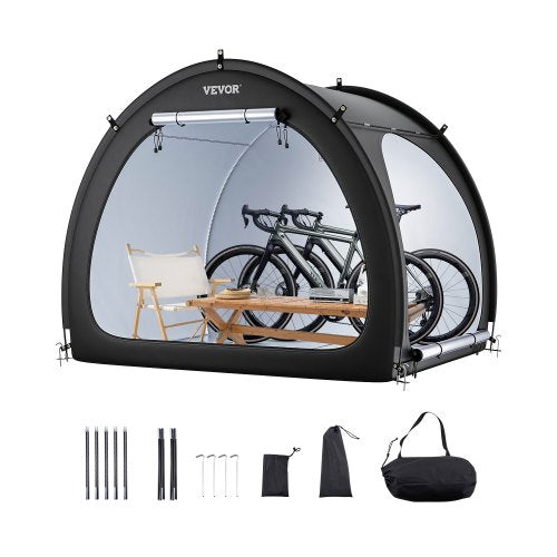 VEVOR Bike Storage Tent, 4 to 5 Bikes, Outdoor Spacious Bike Storage Tent with Ventilated Window, Waterproof Fan-Shaped Bike Tent with High Strength F