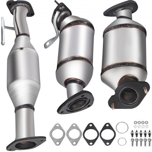 VEVOR Catalytic Converter, 3 Pcs Exhaust Pipe Stainless Steel High Flow Cat, for Chevrolet Traverse 09-17 3.6L V6-Buick Enclave 07-10-GMC Acadia 07-17
