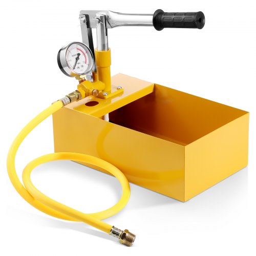 VEVOR Hydrostatic Test Pump, Max 25 bar-362 PSI, Single Valve Hydraulic Manual Water Pressure Tester Kit with Gauge 5L Water Tank, 1 m Hose with 1.27