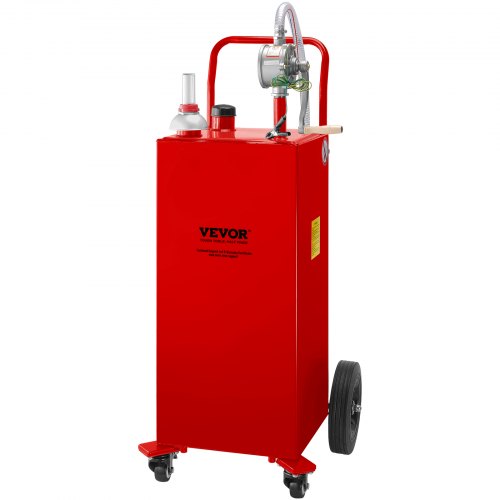 VEVOR 114L Fuel Caddy, Gas Storage Tank & 4 Wheels, with Manuel Transfer Pump, Gasoline Diesel Fuel Container for Cars, Lawn Mowers, ATVs, Boats, More