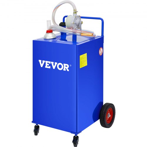 VEVOR 114L Fuel Caddy, Gas Storage Tank & 4 Wheels, with Manuel Transfer Pump, Gasoline Diesel Fuel Container for Cars, Lawn Mowers, ATVs, Boats, More