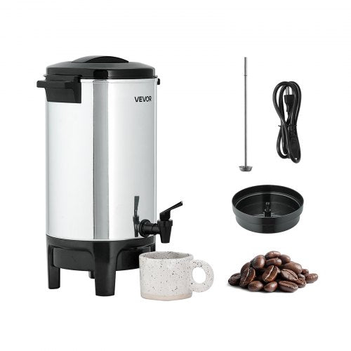 VEVOR Commercial Coffee Urn, 40 Cup 6 L Hot Beverage Dispenser with Dripless Faucet, Quick-Brewing Commercial Coffee Maker, Automatic Temperature Cont