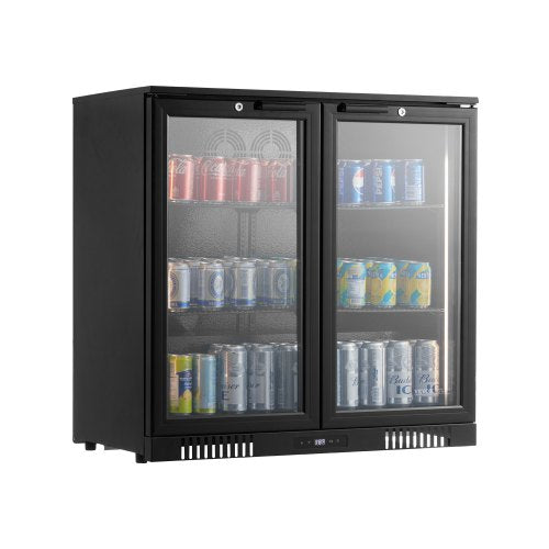 VEVOR Beverage Refrigerator Cooler, 246 Can Beverage Fridge, Soda Beer Fridge with Glass Doors, Adjustable Shelves, Digital Temperature Control, Built