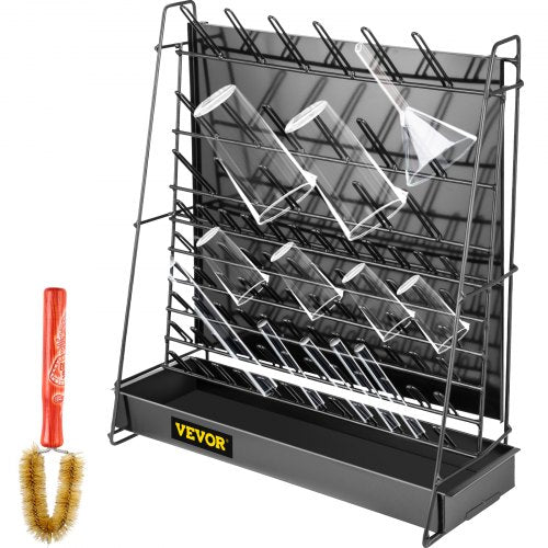 VEVOR Drying Rack for Lab 90 Pegs Lab Glassware Rack Steel Wire Glassware Drying Rack Wall-Mount-Free-Standing Detachable Pegs Lab Glass Drying Rack B