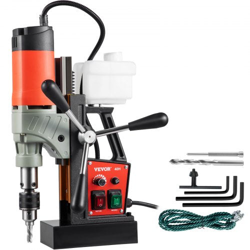 VEVOR Magnetic Drill, 1200W 1.57" Boring Diameter, 2922lbf-13000N Portable Electric Mag Drill Press with Variable Speed, 580 RPM Drilling Machine for 