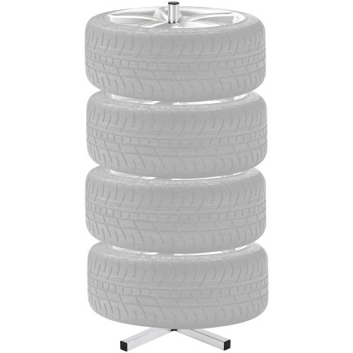 VEVOR Tire Storage Rack, Heavy-Duty Steel Tire Tree Stand for 4 Tires with Rims, Space-Saving Tyre Holder for Tires up to 225mm Wide, Max 220 lbs Load