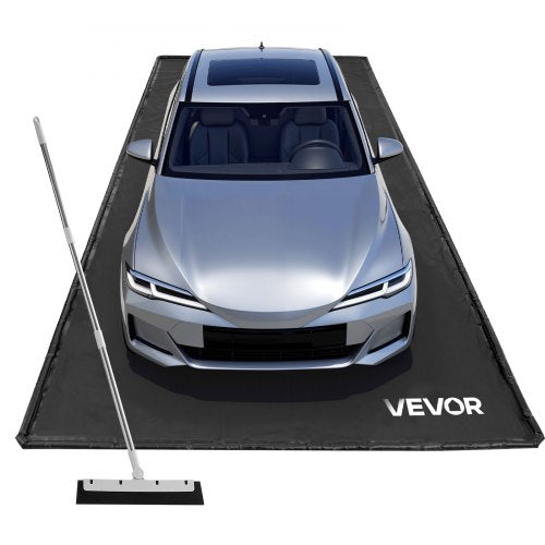 VEVOR Containment Mat, 7 ft 9 in x 18 ft, Non-Slip PVC Garage Floor Mat with a Cleaning Squeegee, Heavy Duty Durable Waterproof Containment Protection