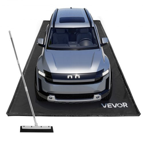 VEVOR Containment Mat, 7 ft 9 in x 16 ft, Non-Slip PVC Garage Floor Mat with a Cleaning Squeegee, Heavy Duty Durable Waterproof Containment Protection