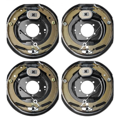 VEVOR Electric Trailer Brake Assembly, 12" x 2", 2 Pairs Self-Adjusting Electric Brakes Kit for 7000 lbs Axle, 5-Hole Mounting, Backing Plates for Bra